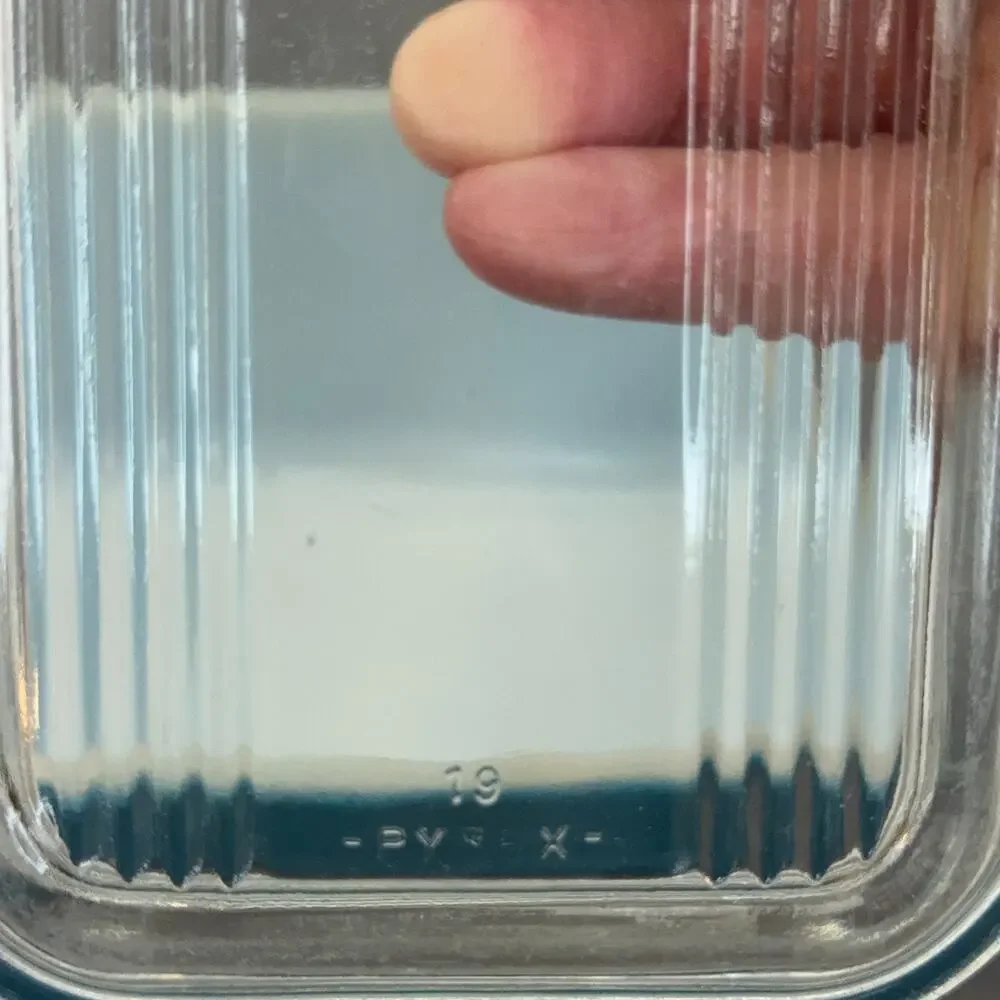 Vintage PYREX 502 Blue Refrigerator Dish w/ Ribbed Lid 1.5 Pint USA Fridgie